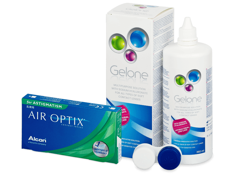 Air Optix for Astigmatism (6 линз) +  Раствор Gelone 360 мл
