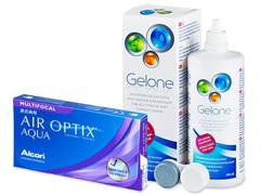 Air Optix Aqua Multifocal (6 линз) + Раствор Gelone 360 мл