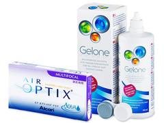 Air Optix Aqua Multifocal (6 линз) + Раствор Gelone 360 мл