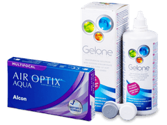 Air Optix Aqua Multifocal (6 линз) + Раствор Gelone 360 мл