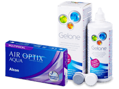 Air Optix Aqua Multifocal (6 линз) + Раствор Gelone 360 мл