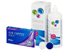 Air Optix Aqua Multifocal (6 линз) + Раствор Gelone 360 мл
