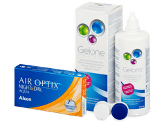 Air Optix Night and Day Aqua (6 линз) + Раствор Gelone 360 мл