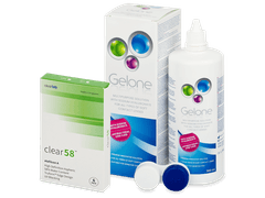 Clear 58 (6 линз) + Раствор Gelone 360 мл