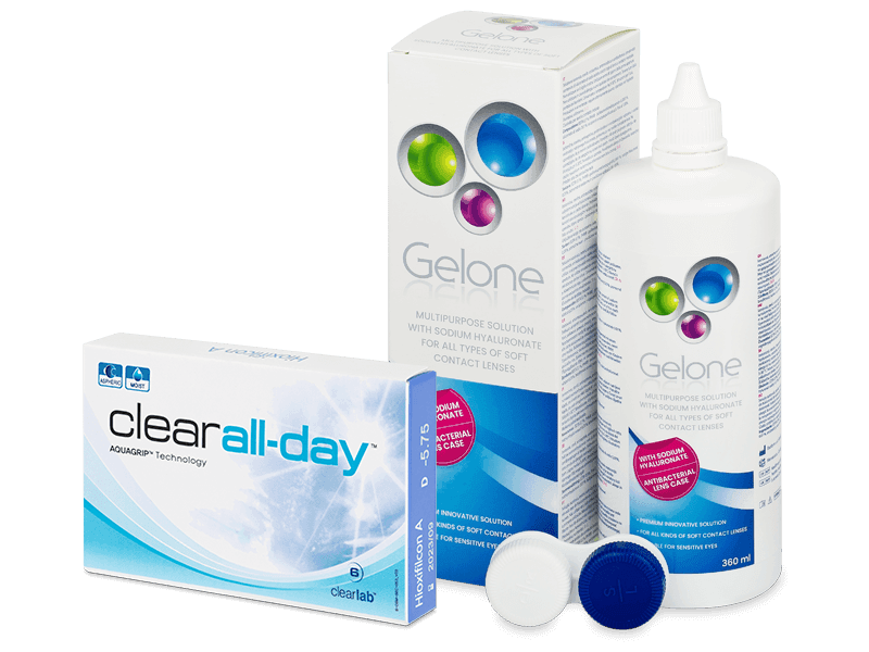Clear All-Day (6 линз) + Раствор Gelone 360 мл