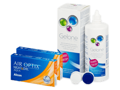 Air Optix Night and Day Aqua (2x3 линзы) + Раствор Gelone 360 мл