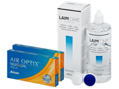 Air Optix Night and Day Aqua (2x3 линзы) + Раствор Laim-Care 400 мл