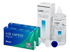 Air Optix Aqua (2x3 линзы) + Раствор Laim-Care 400 мл