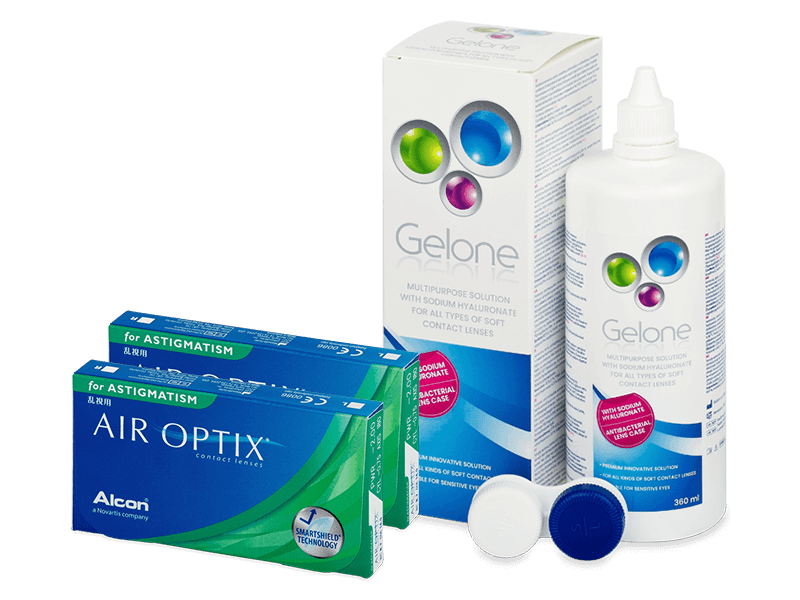 Air Optix for Astigmatism (2x3 линзы) + Раствор Gelone 360 мл