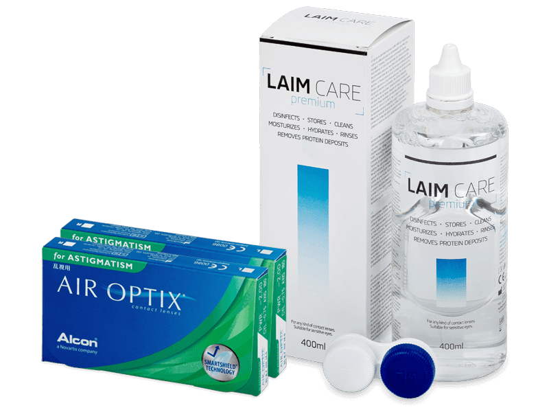 Air Optix for Astigmatism (2x3 линзы) + Раствор Laim-Care 400 мл