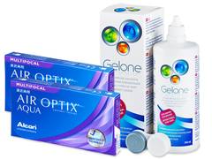 Air Optix Aqua Multifocal (2x3 линзы) + Раствор Gelone 360 мл