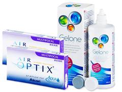 Air Optix Aqua Multifocal (2x3 линзы) + Раствор Gelone 360 мл