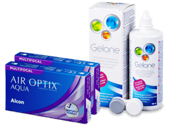 Air Optix Aqua Multifocal (2x3 линзы) + Раствор Gelone 360 мл