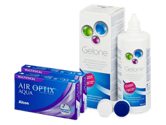 Air Optix Aqua Multifocal (2x3 линзы) + Раствор Gelone 360 мл