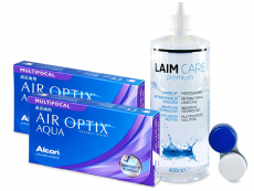 Air Optix Aqua Multifocal (2x3 линзы) + Раствор Laim-Care 400 мл