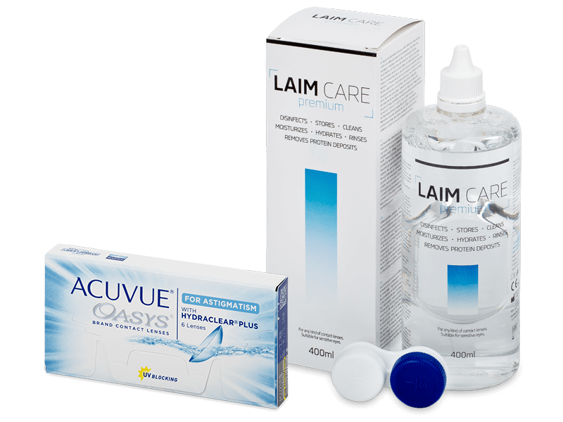 Acuvue Oasys for Astigmatism (6 линз) +  Раствор Laim-Care 400 мл