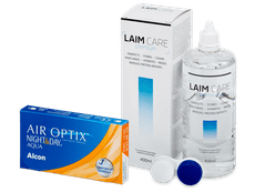 Air Optix Night and Day Aqua (6 линз) + Раствор Laim-Care 400 мл
