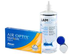 Air Optix Night and Day Aqua (6 линз) + Раствор Laim-Care 400 мл