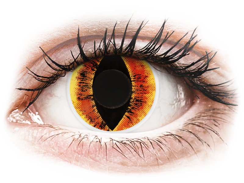 Orange Saurons Eye контактные линзы - ColourVue Crazy (2 цветные линзы)