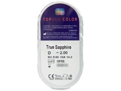 Blue True Sapphire контактные линзы - с диоптриями -TopVue Color (2 месячные цветные линзы)