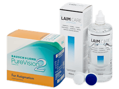 PureVision 2 for Astigmatism (6 линз) + Раствор Laim-Care 400 мл
