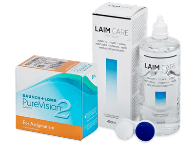 PureVision 2 for Astigmatism (6 линз) + Раствор Laim-Care 400 мл