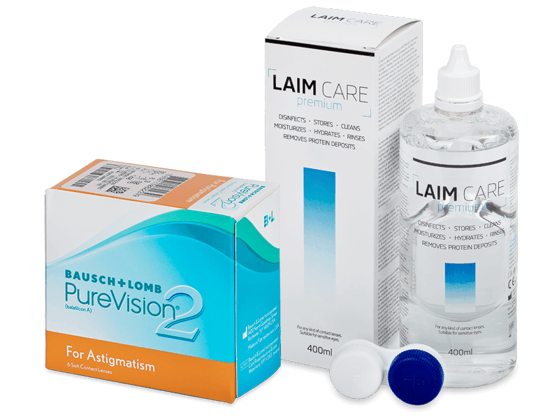 PureVision 2 for Astigmatism (6 линз) + Раствор Laim-Care 400 мл