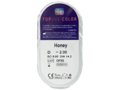 Линзы TopVue Color - Honey (с диоптриями) (2 линзы)