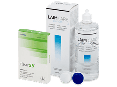 Clear 58 (6 линз) + Раствор Laim-Care 400 мл