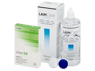 Clear 58 (6 линз) + Раствор Laim-Care 400 мл