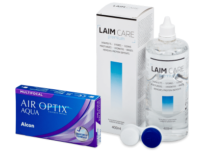Air Optix Aqua Multifocal (6 линз) + Раствор Laim-Care 400 мл