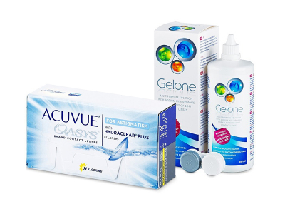 Acuvue Oasys for Astigmatism (12 линз) + Раствор Gelone 360 ml