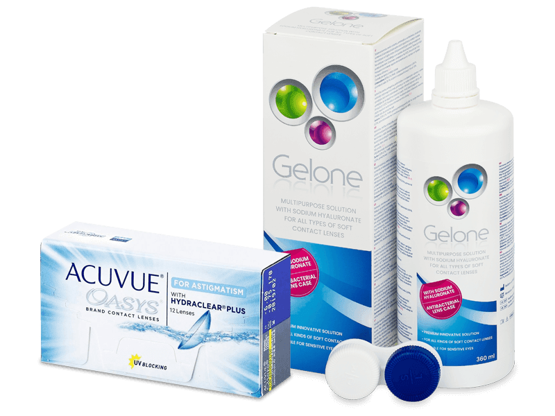 Acuvue Oasys for Astigmatism (12 линз) + Раствор Gelone 360 ml
