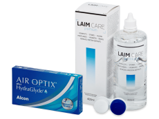 Air Optix plus HydraGlyde (3 линзы) + Раствор Laim-Care 400 ml