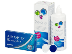 Air Optix plus HydraGlyde (6 линз) + Раствор Gelone 360 ml