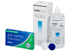 Air Optix plus HydraGlyde for Astigmatism (3 линзы) + Раствор Laim-Care 400 ml
