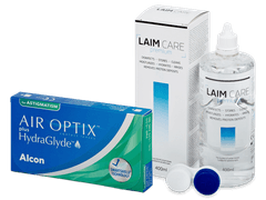 Air Optix plus HydraGlyde for Astigmatism (6 линз) + Раствор Laim-Care 400 ml
