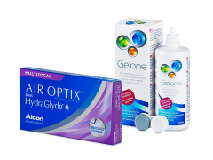 Air Optix plus HydraGlyde Multifocal (3 линзы) + Раствор Gelone 360 ml