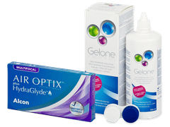 Air Optix plus HydraGlyde Multifocal (6 линз) + Раствор Gelone 360 ml