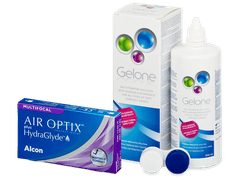 Air Optix plus HydraGlyde Multifocal (6 линз) + Раствор Gelone 360 ml