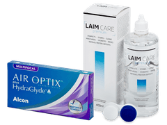 Air Optix plus HydraGlyde Multifocal (6 линз) + Раствор Laim-Care 400 ml
