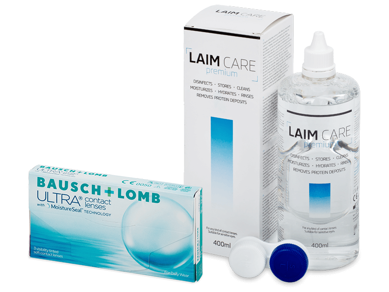 Bausch + Lomb ULTRA (3 линзы) + Раствор Laim-Care 400 ml