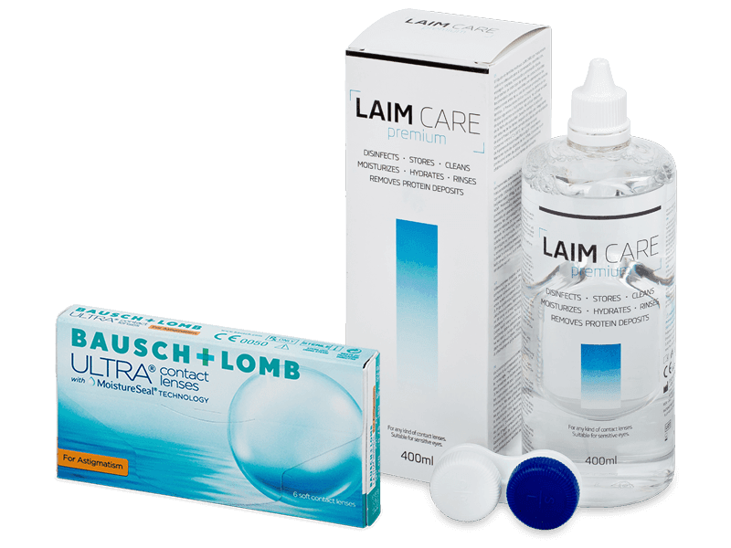 Bausch + Lomb ULTRA for Astigmatism (6 линз) + Раствор Laim-Care 400 ml