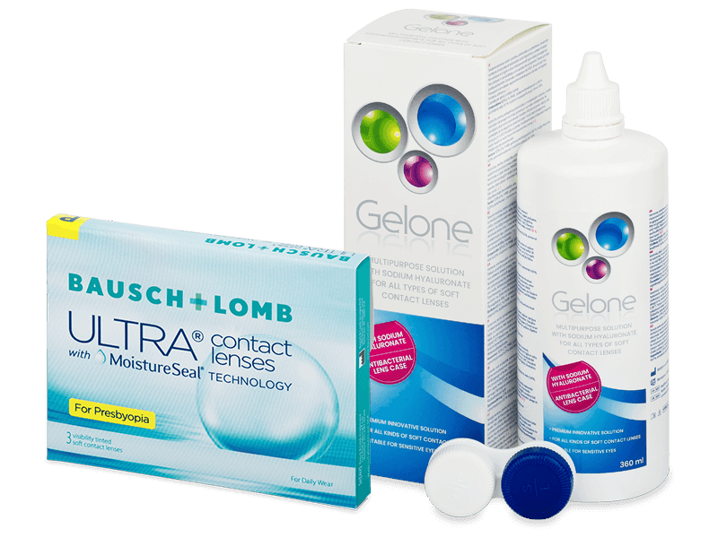 Bausch + Lomb ULTRA for Presbyopia (3 линзы) + Раствор Gelone 360 ml