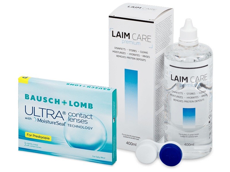 Bausch + Lomb ULTRA for Presbyopia (3 линзы) + Раствор Laim-Care 400 ml