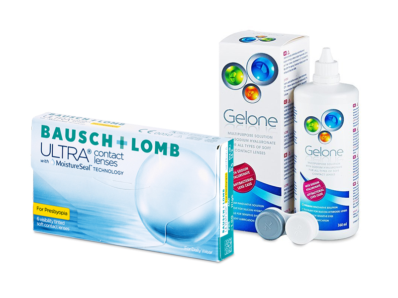 Bausch + Lomb ULTRA for Presbyopia (6 линз) + Раствор Gelone 360 ml