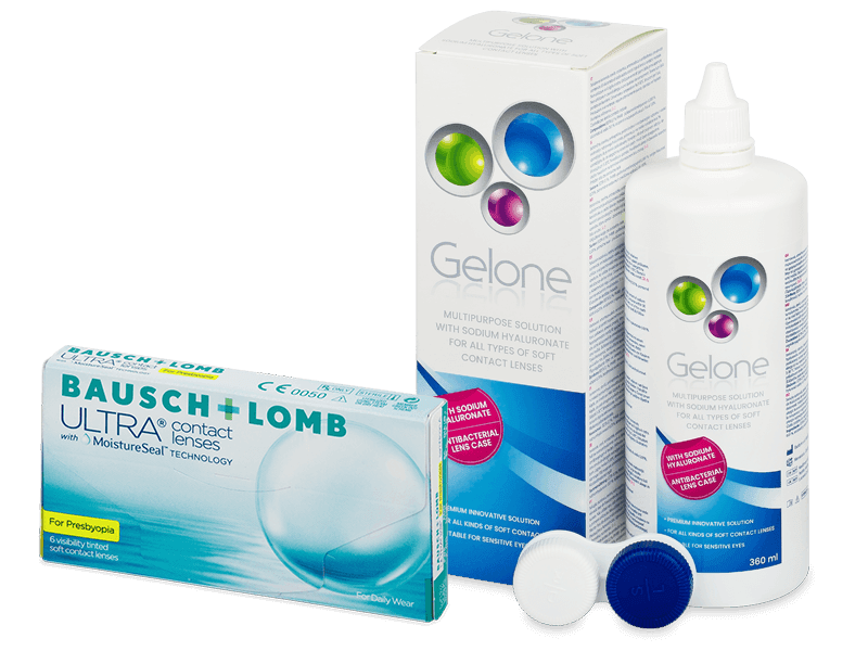 Bausch + Lomb ULTRA for Presbyopia (6 линз) + Раствор Gelone 360 ml