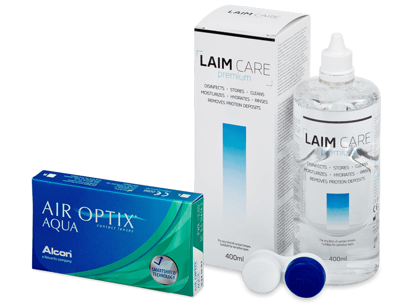 Air Optix Aqua (6 линз) + Раствор Laim-Care 400 мл