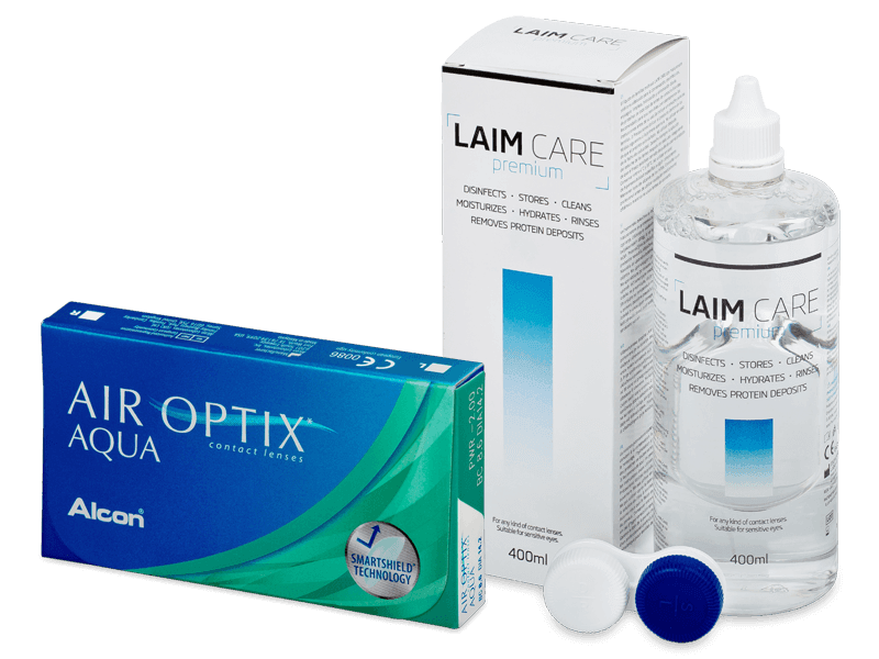 Air Optix Aqua (6 линз) + Раствор Laim-Care 400 мл