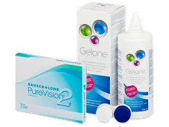 PureVision 2 (3 линзы) + Раствор Gelone 360 ml